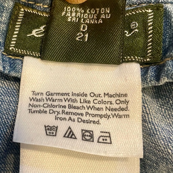 Eddie Bauer Denim Paneled Midi Skirt Size-12P - Picture 7 of 11